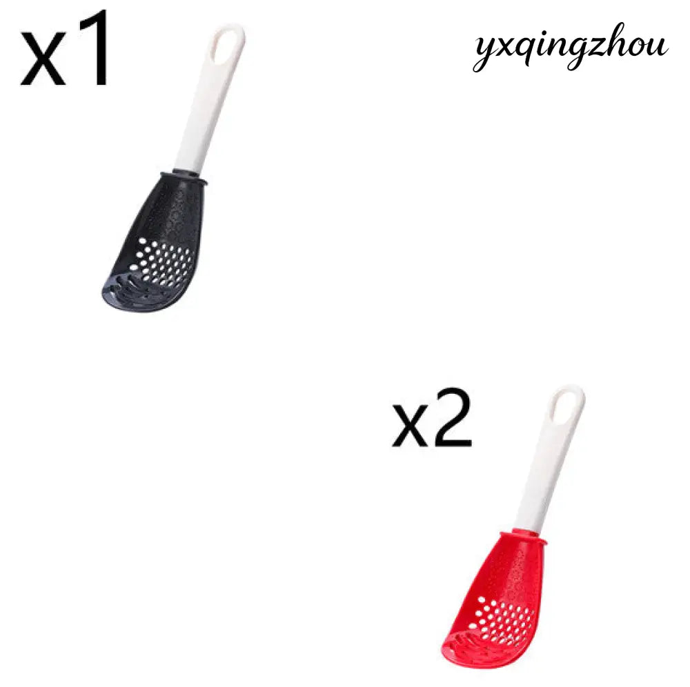 6-in-1 Multifunctional Cooking Spoon - 2pcs red and 1pc black