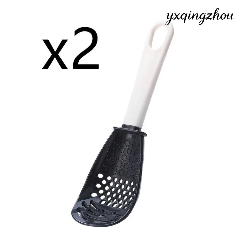 6-in-1 Multifunctional Cooking Spoon - Black 2pcs