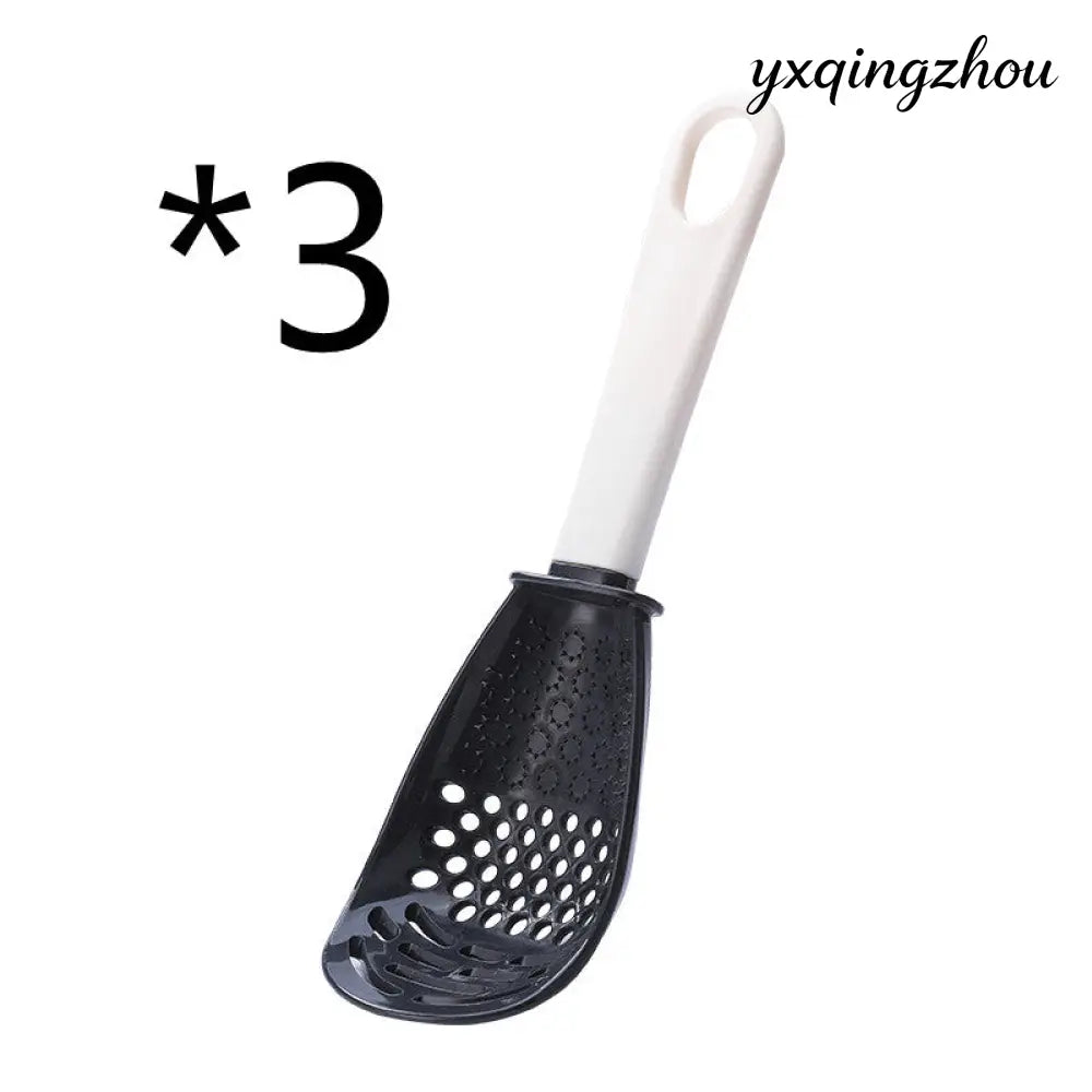 6-in-1 Multifunctional Cooking Spoon - Black 3pcs