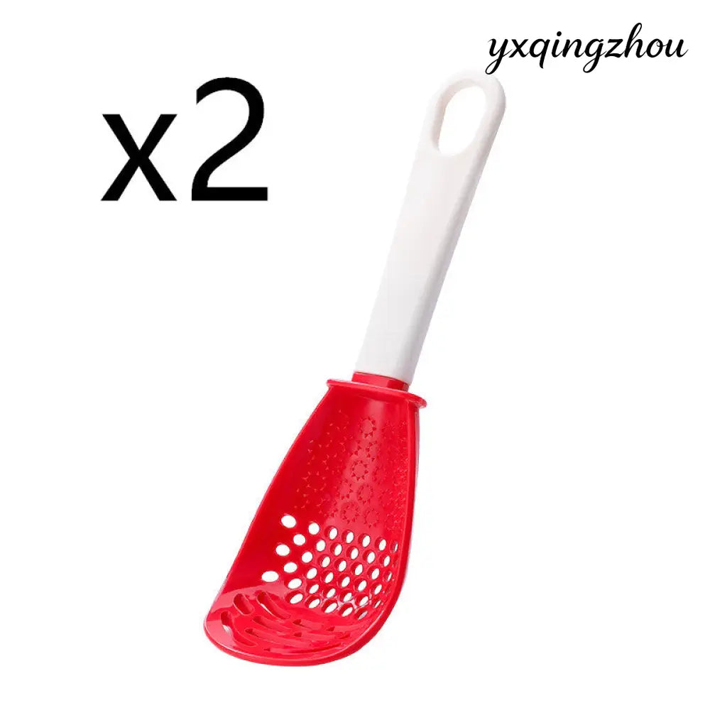 6-in-1 Multifunctional Cooking Spoon - Red 2pcs