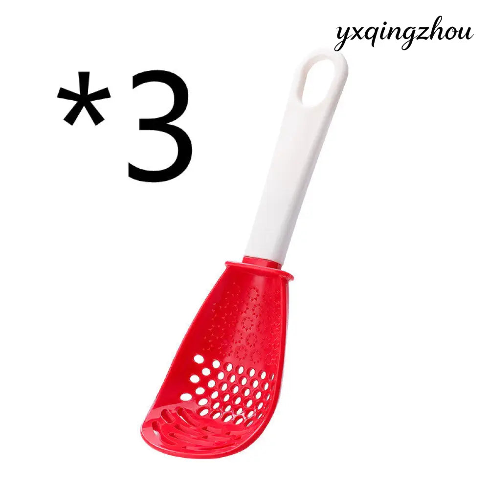 6-in-1 Multifunctional Cooking Spoon - Red 3pcs