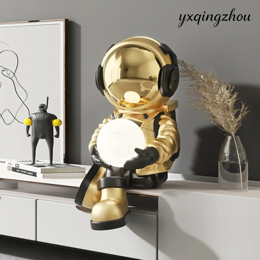 Astronaut Night Light Decoration - Galactic Time Golden