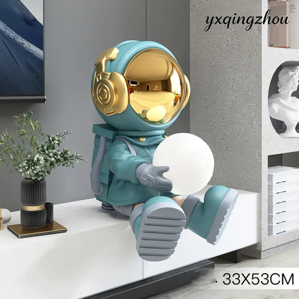 Astronaut Night Light Decoration - Planet Hold lamp blue