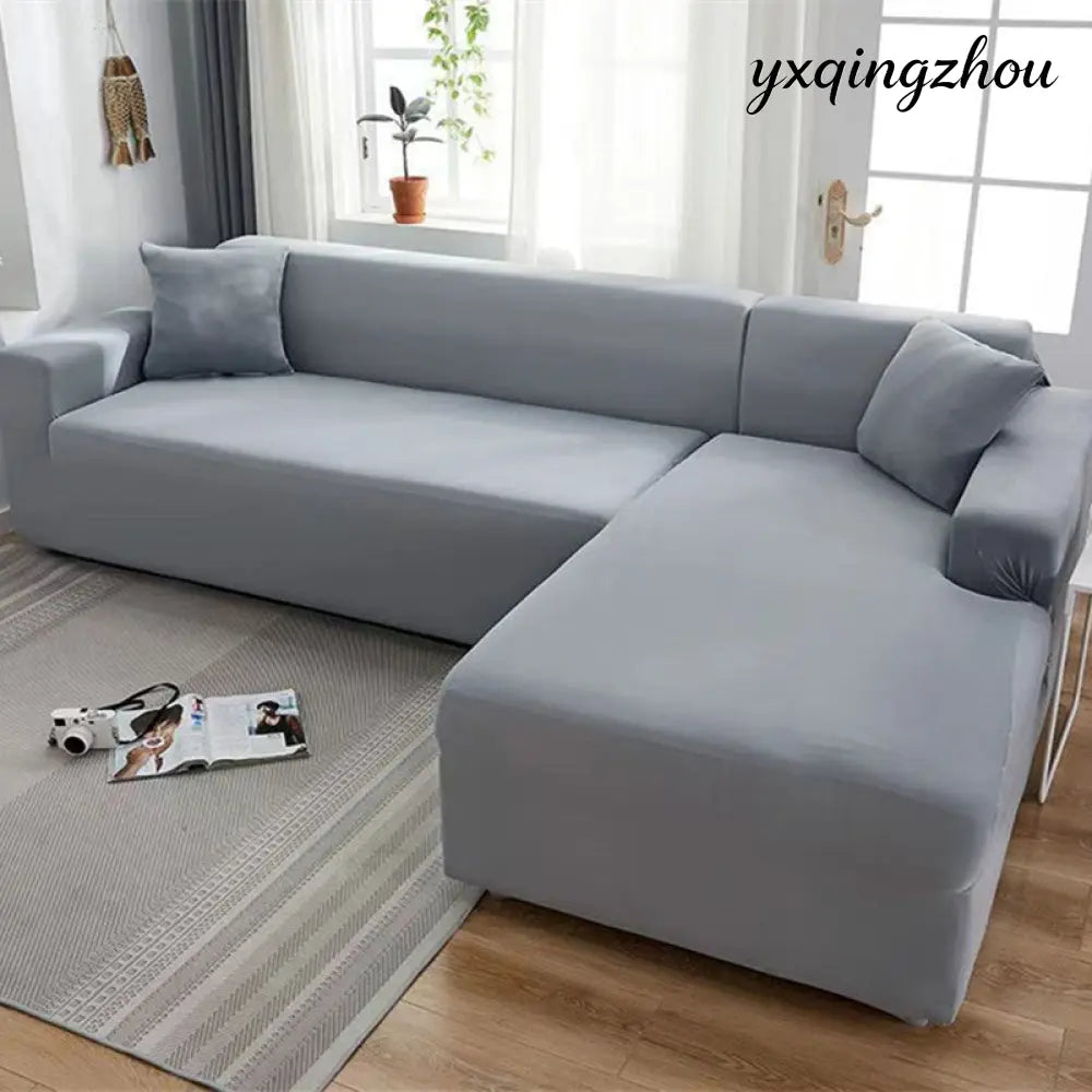 Elastic Stretch Sofa Cover - Grey / 145to185 Grey