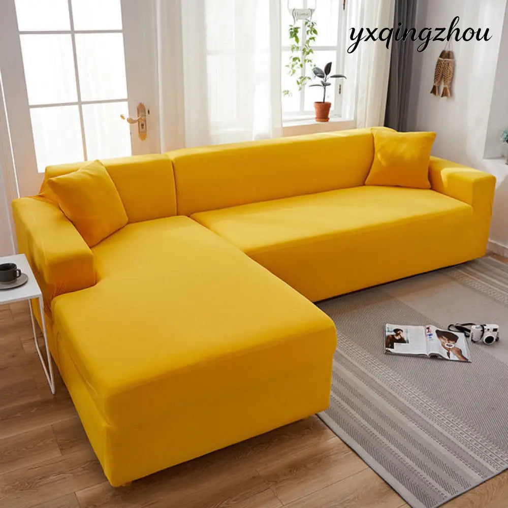 Elastic Stretch Sofa Cover - Yellow / 90TO140CM