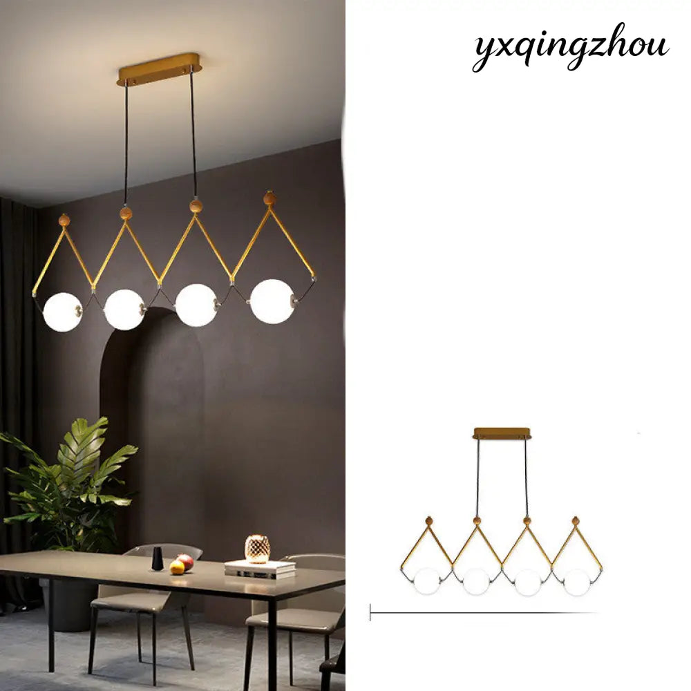 European Multi-Head Dining Pendant Lamp - 4heads gold