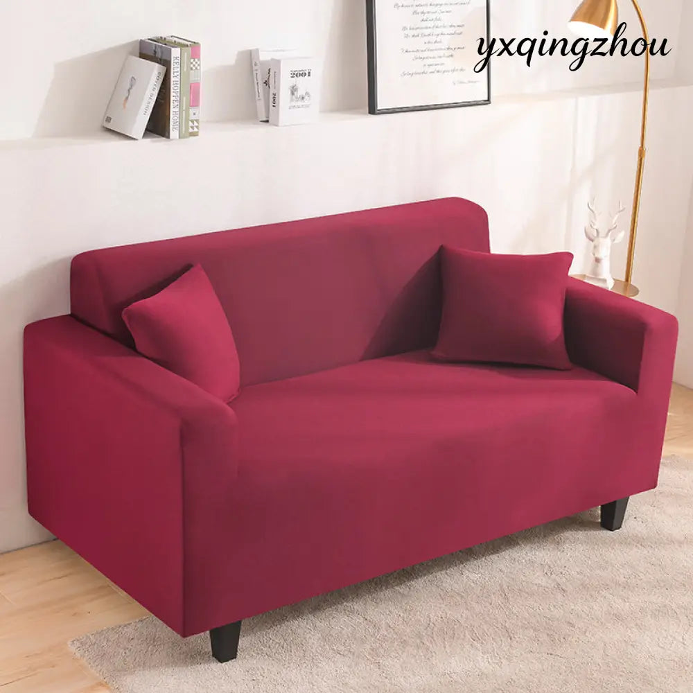 Full Coverage Sofa Cover - Wine Red / 90X140cm