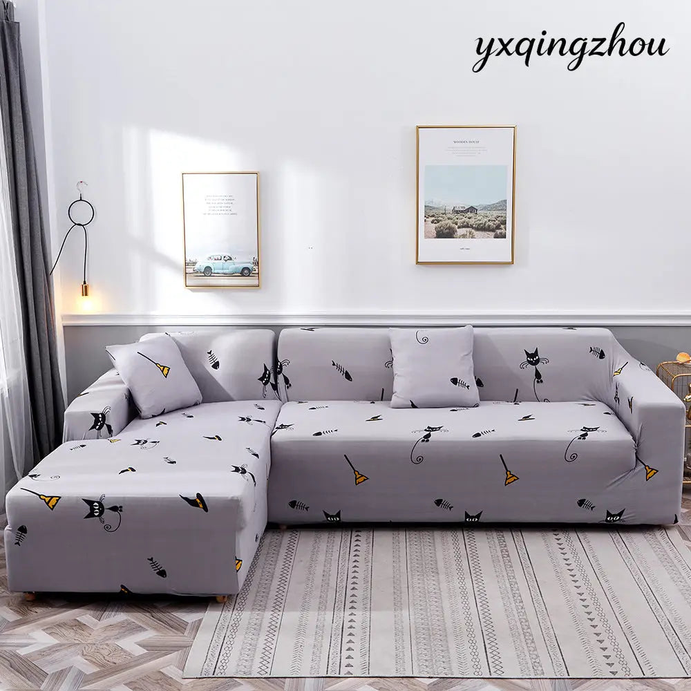 Geometric Print Sofa Cover - C / 90 140