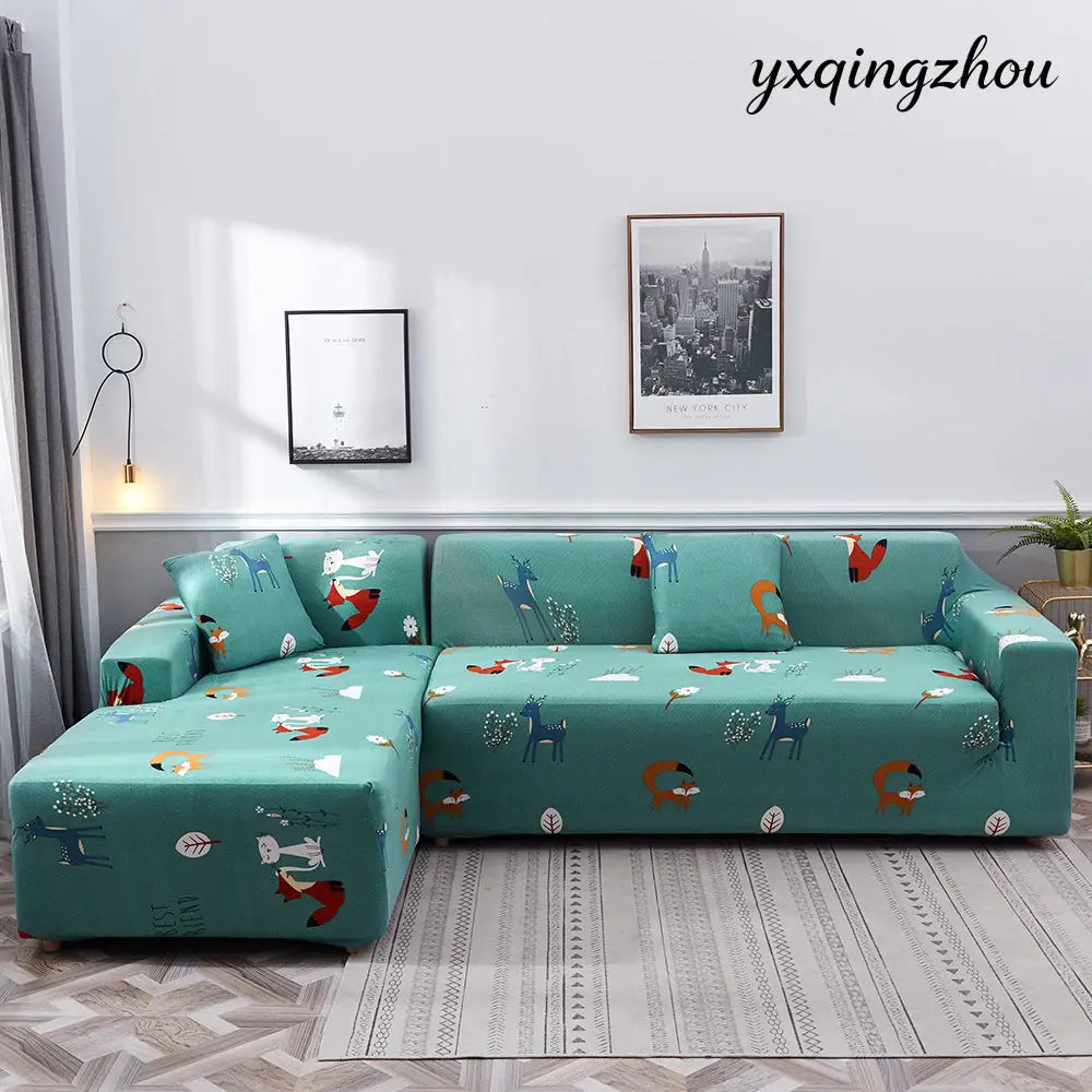Geometric Print Sofa Cover - G / 190 230