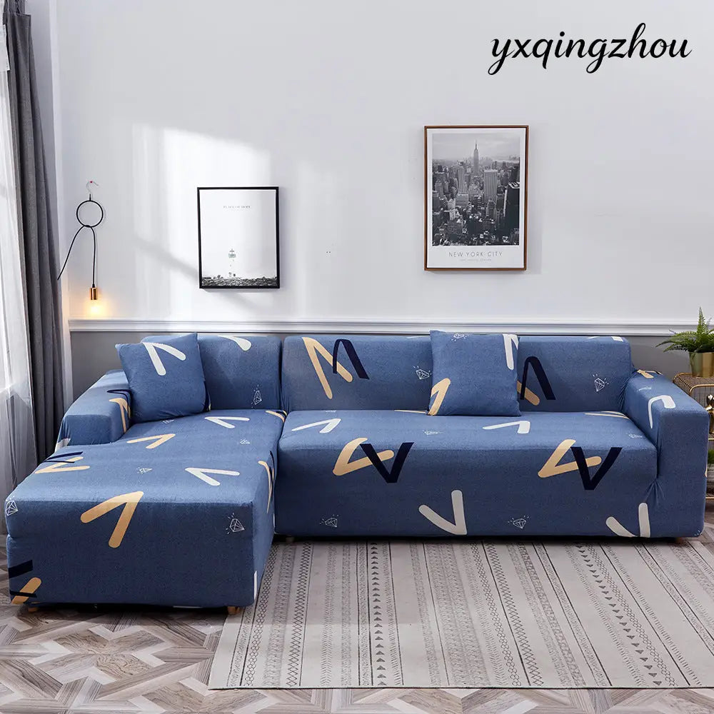 Geometric Print Sofa Cover - J / 145 185