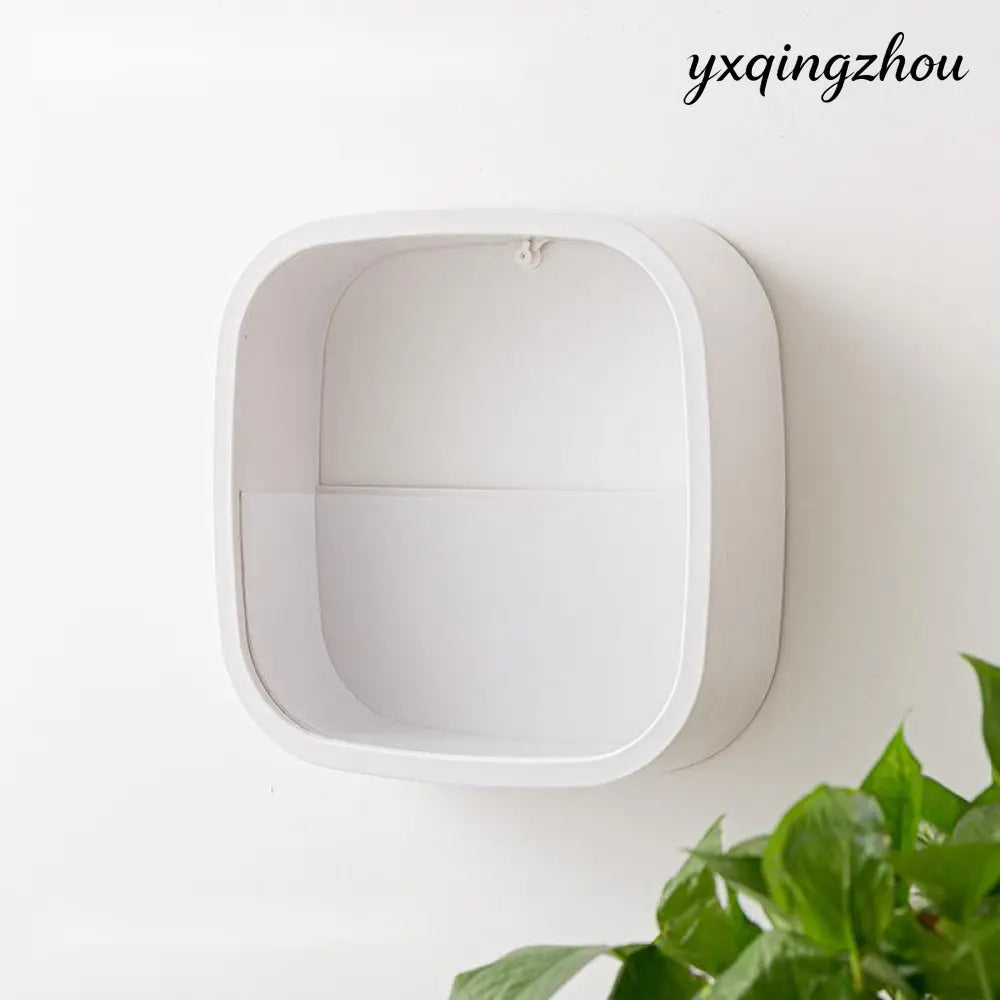 Geometric Wall-Mounted Flower Pot - White