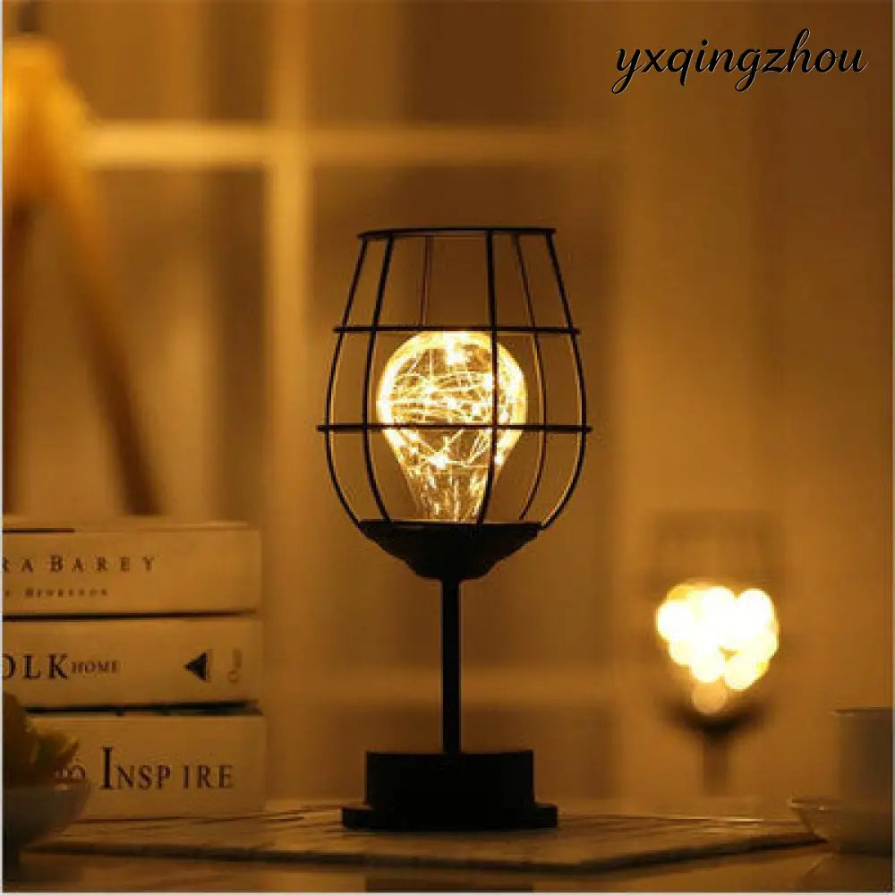 Hollow Iron Bottle Table Lamp