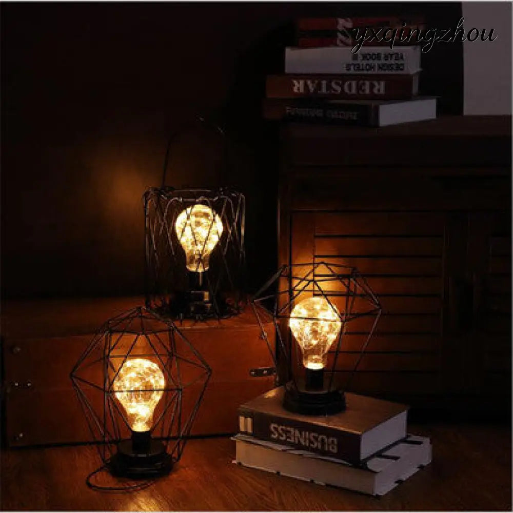 Hollow Iron Bottle Table Lamp