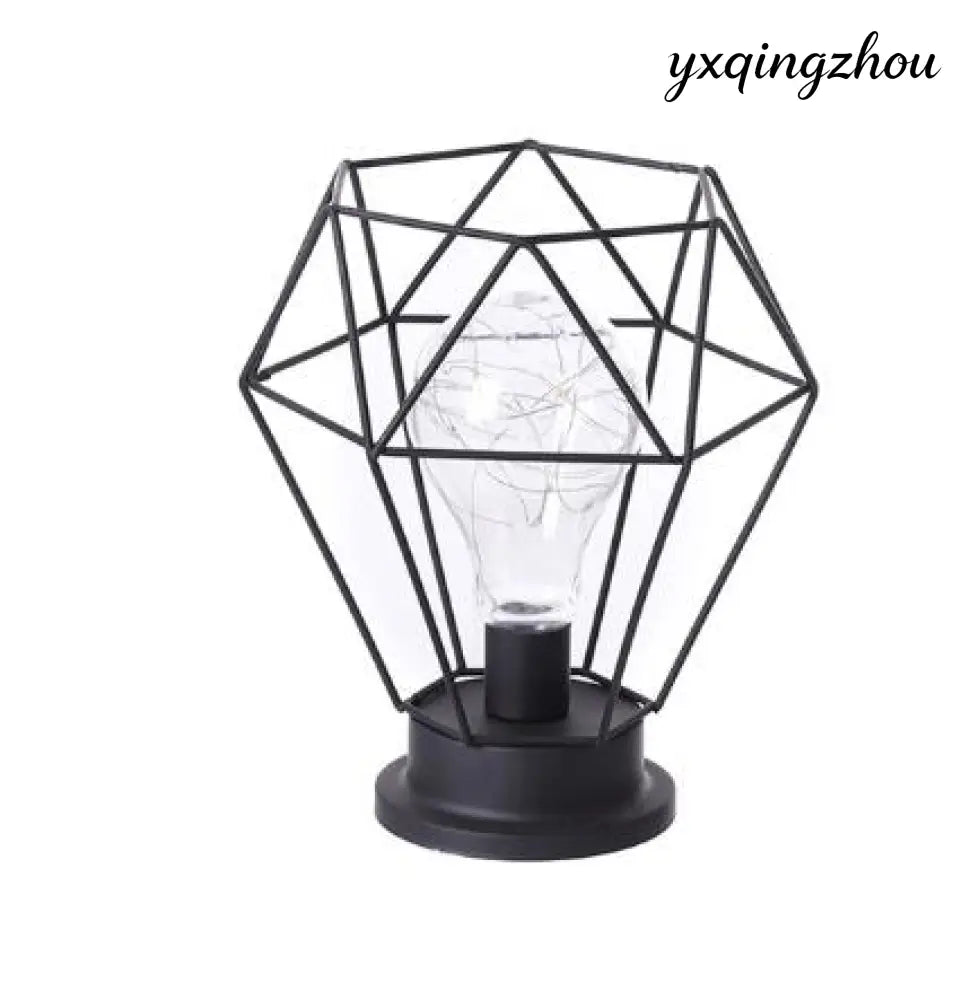 Hollow Iron Bottle Table Lamp - Iron diamond