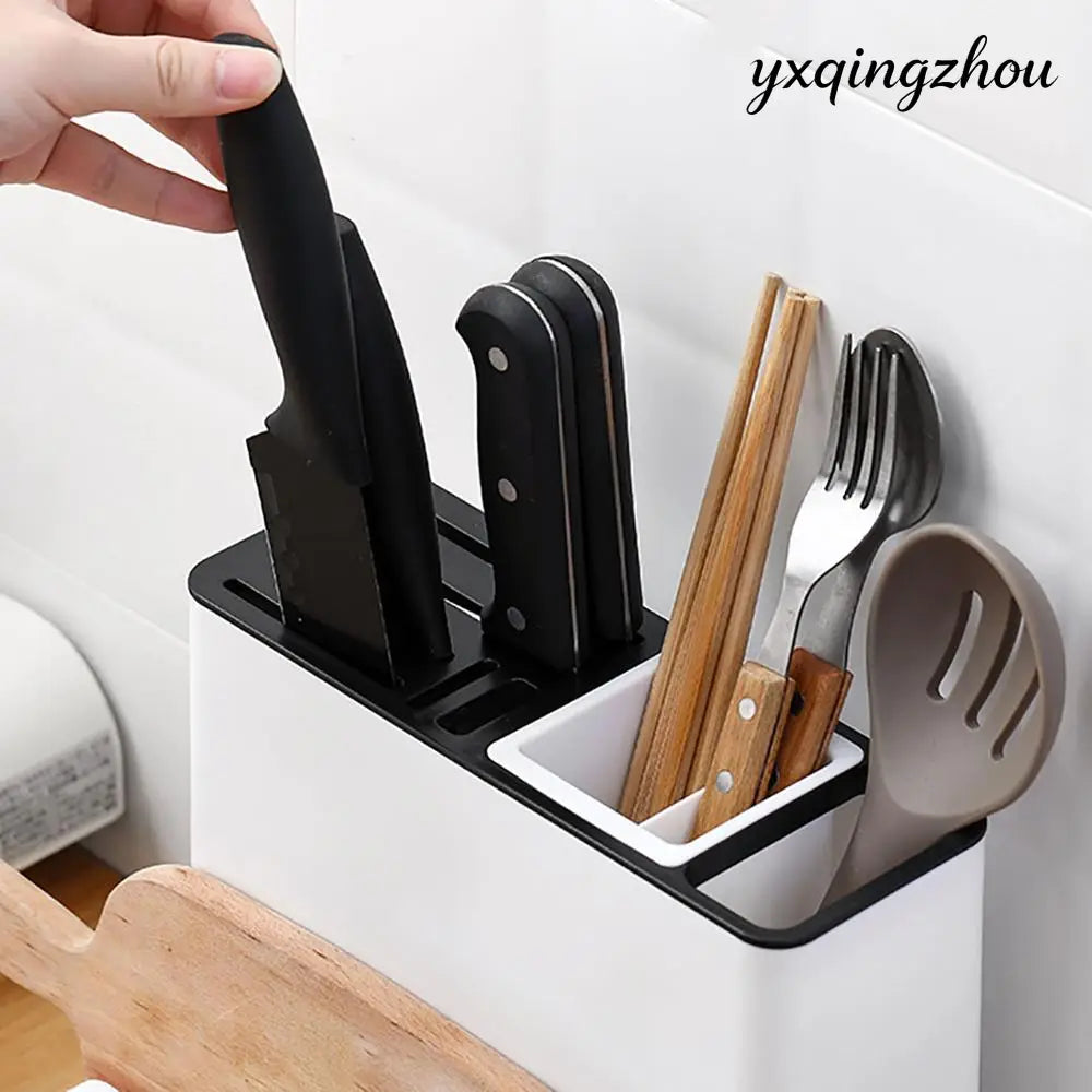 Kitchen Cutlery Storage Rack - White