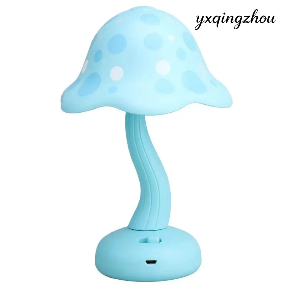 Mushroom USB Night Lamp - 88 1 Blue 2 Gear Light / USB