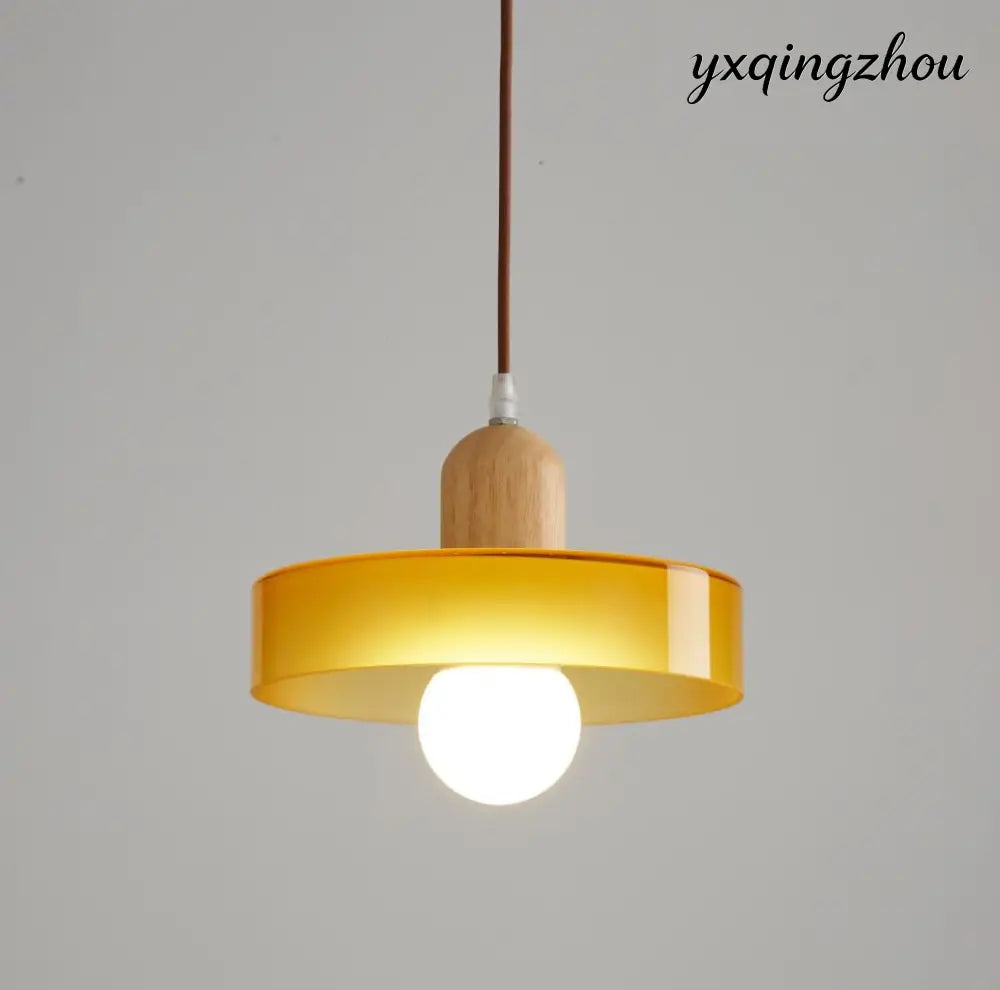 Nordic Milky White Pendant Lamp - 7W Tricolor Light / Orange