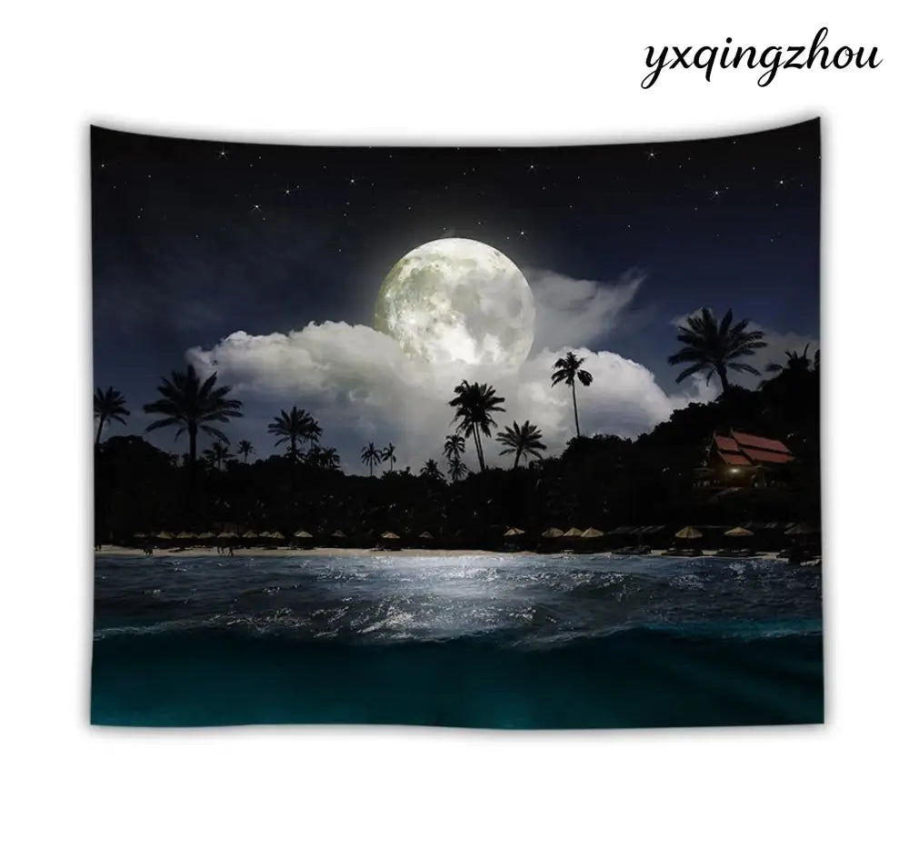 Ocean Moon Wall Tapestry - Astyle / 150x100cm
