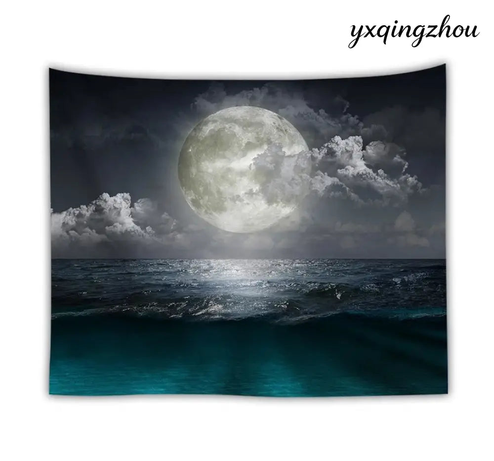 Ocean Moon Wall Tapestry - Cstyle / 150x200cm