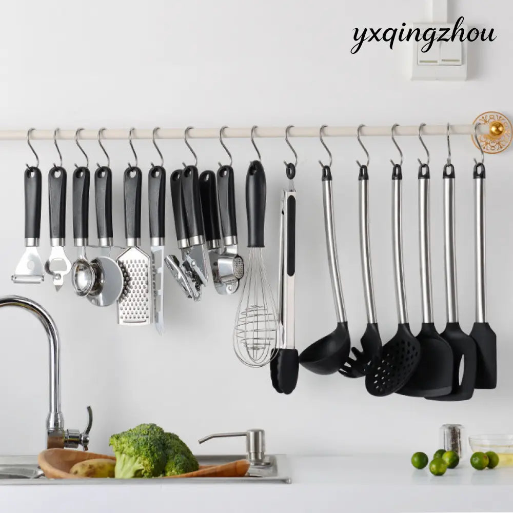 Silicone Spatula and Spoon Set - Black - 4